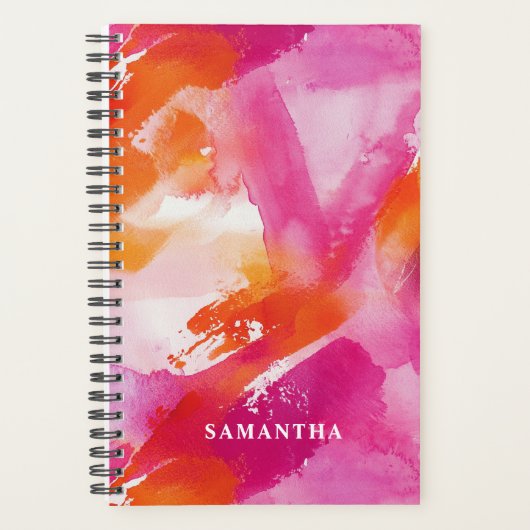 Waterverf Roze Oranje Planner (Voorkant)
