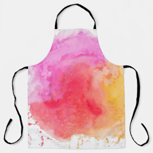Waterverf roze oranje rood troebel schort