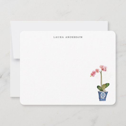 Waterverf Roze Orchidee  Bedankkaart (Voorkant)
