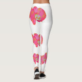 Waterverf roze orchidee schilderij leggings (Achterkant)