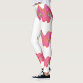Waterverf roze orchidee schilderij leggings (Links)