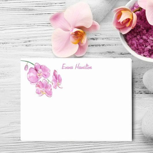 Waterverf roze orchideeën personaliseren post-it® notes