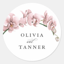 Waterverf Roze Orchideeën Tropical Paradise Bruilo Ronde Sticker