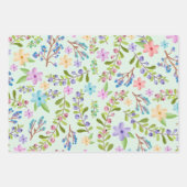 Waterverf Roze, Paars, Blauwe Kleine Bloemen Inpakpapier Vel (Voorkant 2)