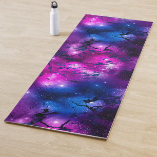 Waterverf Roze, Paars & Blauwe Marmer Melkweg Yogamat