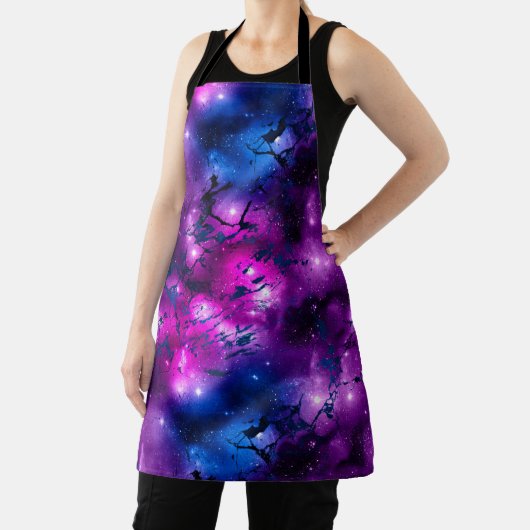 Waterverf Roze, Paars en Blauwe Melkweg Schort (Insitu)