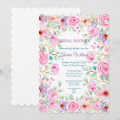 Waterverf Roze Paars en Turquoise Shower Kaart (Voorkant / Achterkant)