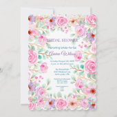 Waterverf Roze Paars en Turquoise Shower Kaart