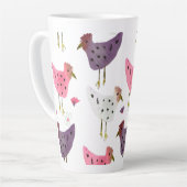 Waterverf Roze Paars Floral Patroon Latte Mok (Linkerhoek)