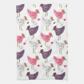 Waterverf Roze Paars Floral Patroon Theedoek (Verticaal)