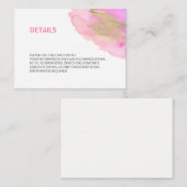 Waterverf Roze Paars Gold BAT MITZVAH - Gegevens Informatiekaartje (Voorkant / Achterkant)