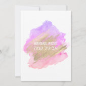 Waterverf Roze Paars Gold BAT MITZVAH Star David Kaart (Achterkant)