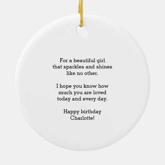 Waterverf Roze Paars Hart 13e verjaardag Keramisch Ornament (Achterkant)