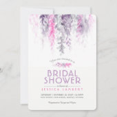 Waterverf roze paars indigovrijgezellenfeest kaart (Voorkant)