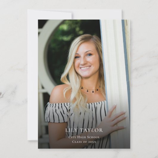 Waterverf Roze Paarse Bloemen Foto Afstuderen Kaart (Achterkant)