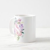 Waterverf Roze paarse bloemen legant monogram Koffiemok (Voorkant links)