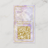 Waterverf Roze Paarse Gouden Lijst Oorbel Display Visitekaartje (Achterkant)