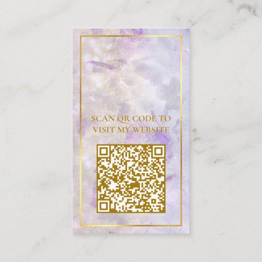 Waterverf Roze Paarse Gouden Lijst Oorbel Display Visitekaartje (Achterkant)