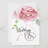Waterverf Roze Paarse Groene Floral Wedding Kaart (Achterkant)