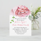 Waterverf Roze Paarse Groene Floral Wedding Kaart (Staand voorkant)