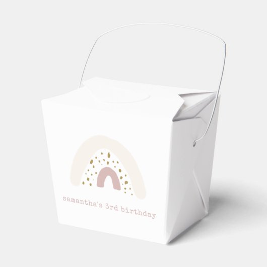 Waterverf Roze Paarse Pastel Regenboog Verjaardag Bedankdoosjes (Voorkant Zijde)