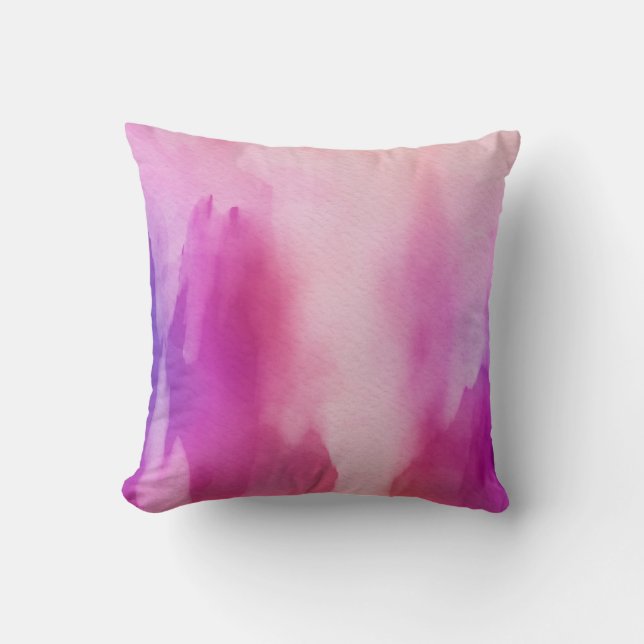 Waterverf Roze Paarse Positieve Ruimte Kussens (Voorkant)