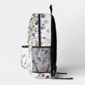 Waterverf Roze Paarse Wildflower Meadow Garden Bedrukte Rugzak (Rechts)