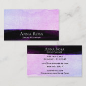 *~* Waterverf Roze Paarse Zwarte Lavendel Abstract Visitekaartje (Voorkant / Achterkant)