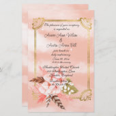 Waterverf Roze Pampas Grass en Goud (Voorkant / Achterkant)