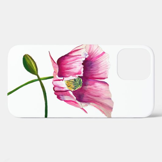 Waterverf roze papaver bloem Case-Mate iPhone case (Achterkant (horizontaal))