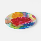 Waterverf roze papaver bord (Gekanteld)