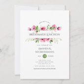 Waterverf Roze papaver Bridesmaids Luncheon Kaart (Voorkant)