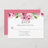 Waterverf Roze papaver Greenery RSVP (Voorkant / Achterkant)