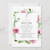 Waterverf Roze papaver Kaart (Voorkant)