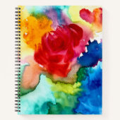 Waterverf roze papaver notitieboek (Voorkant)