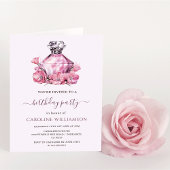 Waterverf Roze Parfumbloemen Verjaardag Kaart