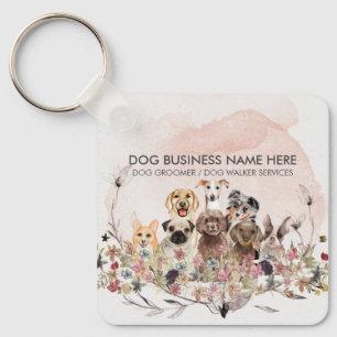 Waterverf Roze Pastelkleuren Huisdier Uitlaat Hond Sleutelhanger