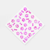 Waterverf Roze Paw Prints Verjaardag Servet (Hoek)