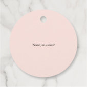 Waterverf Roze Peach Floral Hartelijk dank Bedankjes Labels (Achterkant)