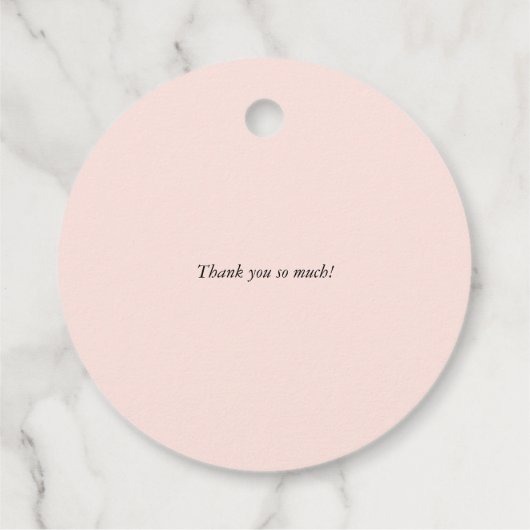 Waterverf Roze Peach Floral Hartelijk dank Bedankjes Labels (Achterkant)