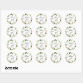 Waterverf Roze Peach Floral Hartelijk dank Ronde Sticker (Vel)