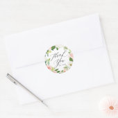 Waterverf Roze Peach Floral Hartelijk dank Ronde Sticker (Envelop)