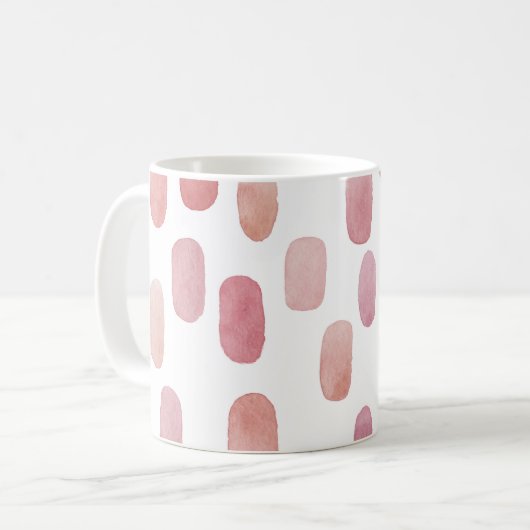 Waterverf roze penseel. Moderne, eenvoudige schatt Koffiemok (Voorkant links)