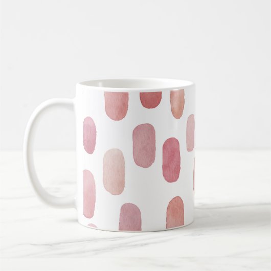 Waterverf roze penseel. Moderne, eenvoudige schatt Koffiemok (Links)