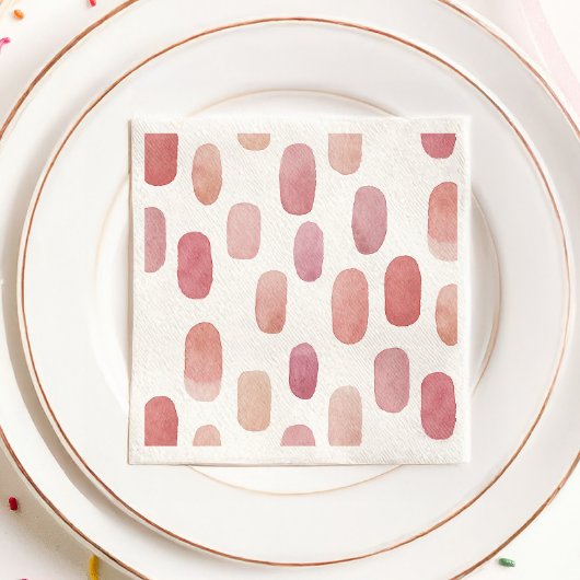 Waterverf roze penseel. Moderne, eenvoudige schatt Servet