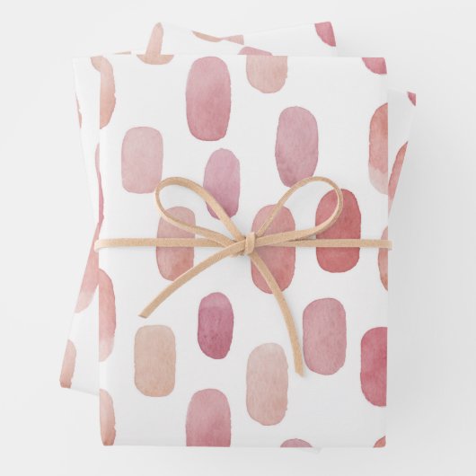 Waterverf roze penseelstreek. Blush schattig patro Inpakpapier Vel (In situ)