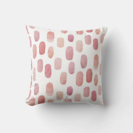 Waterverf roze penseelstreek. Blush schattig patro Kussen