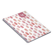 Waterverf roze penseelstreek. Blush schattig patro Notitieboek (Rechterzijde)