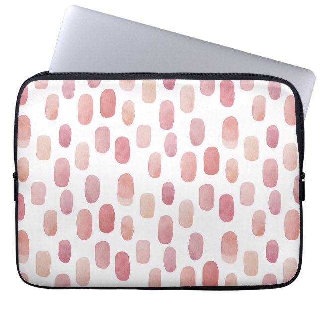 Waterverf roze penseelstreek. Eenvoudig schattig p Laptop Sleeve (Voorkant)
