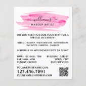 Waterverf Roze penseelstreek maken artiest Flyer (Voorkant)